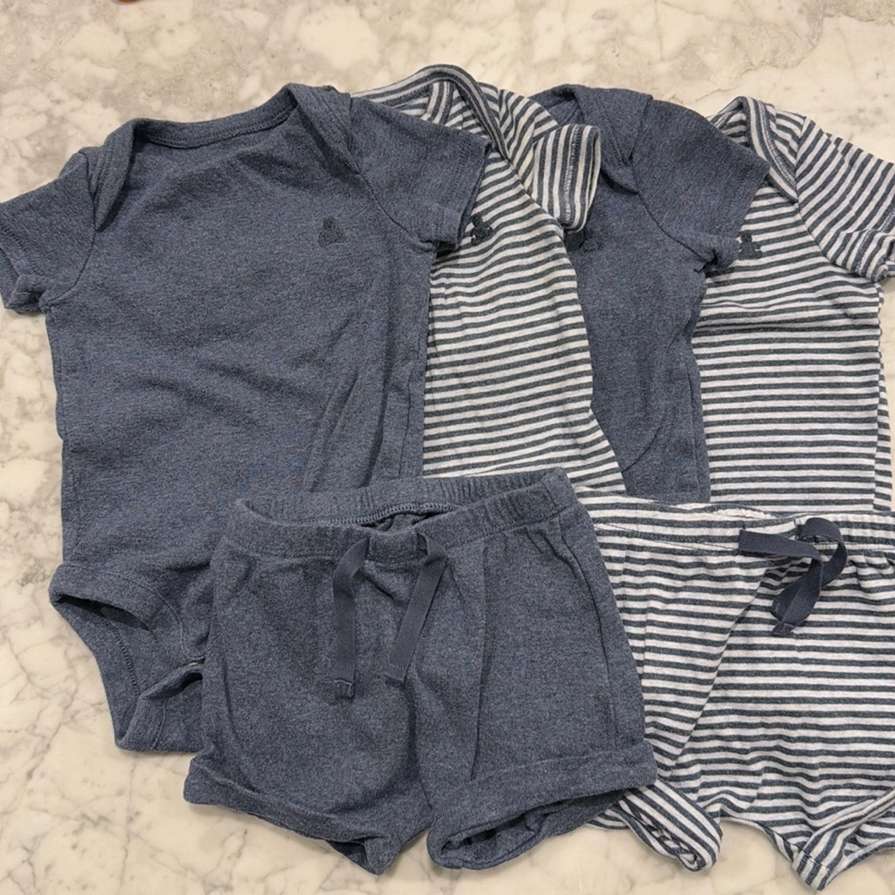 GAP Navy Blue & White Striped Kids Matching Set